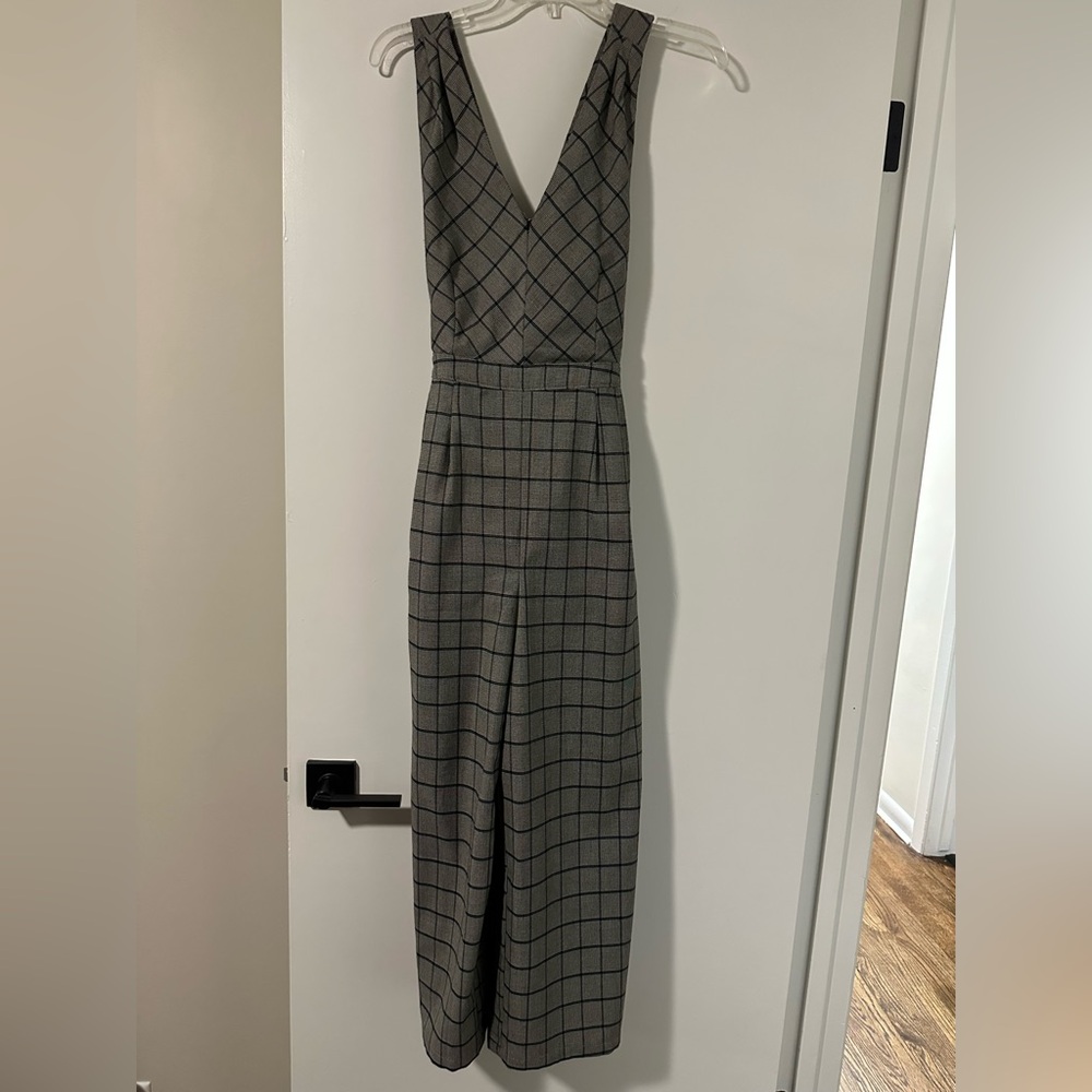 Size Small Lost + Wander Gray Plaid Jumpsuit